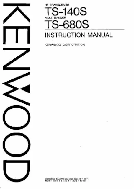 Kenwood Ts-140S Ts-680S Instruction Manual