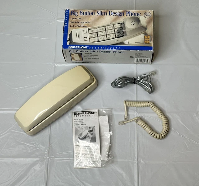 VTG LANDLINE TELEPHONE Conair PR5001 Push Button with Cords, Manual