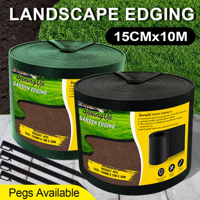 Plastic Garden Edging Green 150mm x 10M Border Support Flexible Landscape Edge