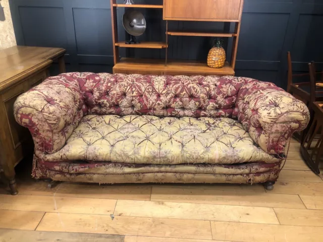 Antique Chesterfield Sofa / Victorian Chesterfield/ Upholstery Project