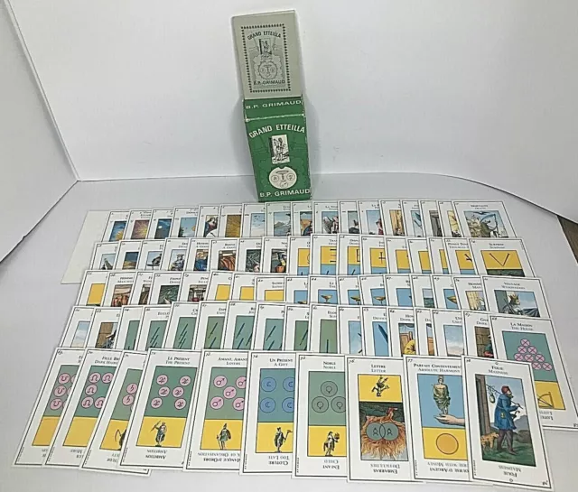 Grand Etteilla Egyptian Gypsies Tarot Cards  B.P. Grimaud 1969 Edition France