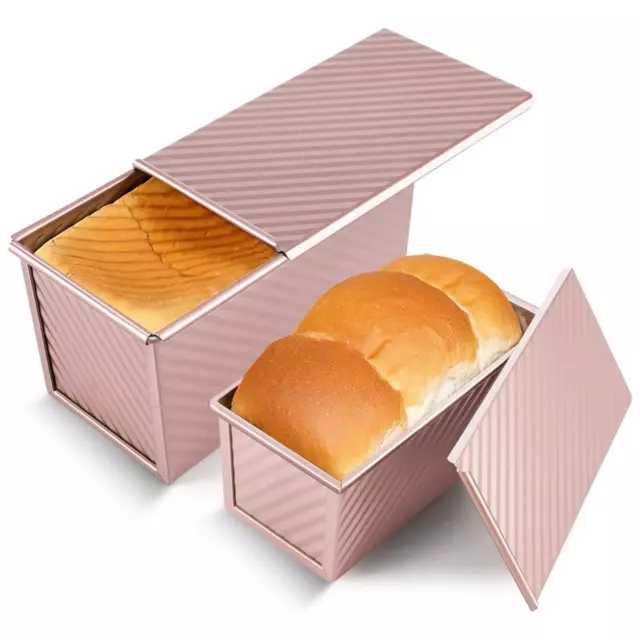 2er-Pack Pullman-Kastenform mit Deckel, Antihaft-Sandwich-Brotkastenform, 19465