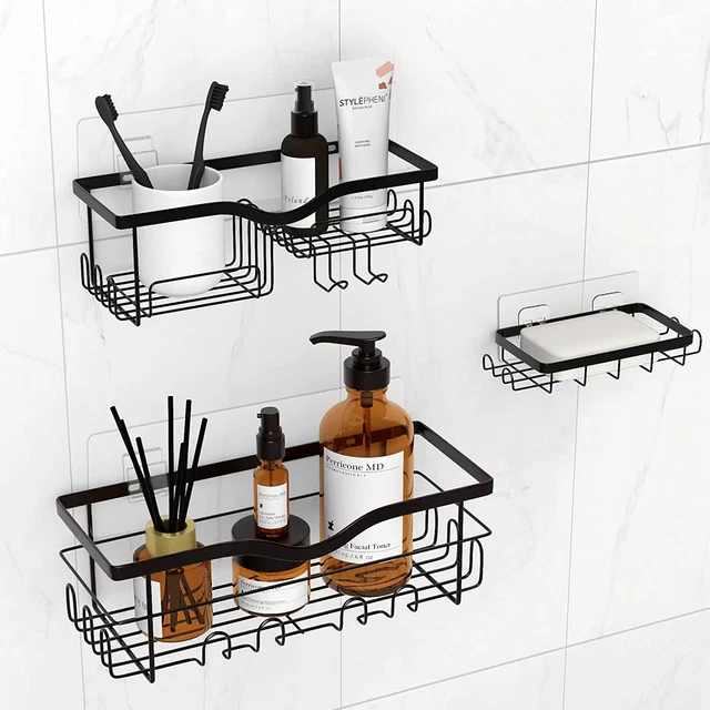 Caddy de ducha, organizador de ducha, estantes de ducha, organizador de baño adhesivo para