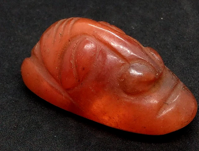 Antigua Escultura viejo cristal de Jade Rostro Dios tallada Cultura Hongshan