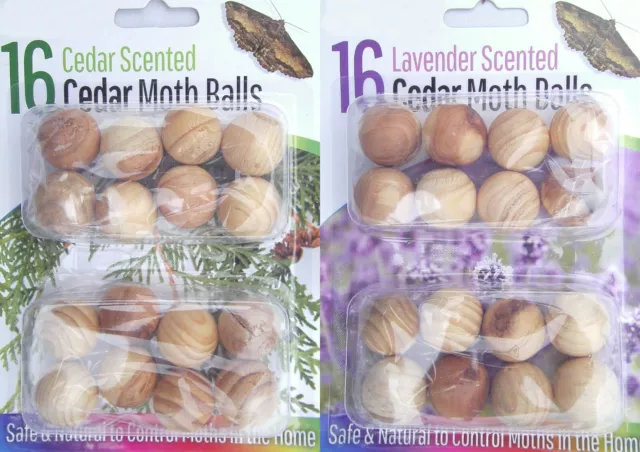 16pcs Cedar Wood Moth Balls Natural Repellent Damp Musty Clothes Wardrobe Drawer