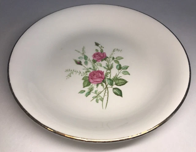 Lot de 6 assiettes creuses L'Amandinoise blanche et dorée e - Arts de la table