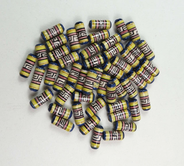 Perlen  Keramikperlen bunt Zylinder 18x7mm Bastelschmuck Loch 2mm Handarbeit NEU 2