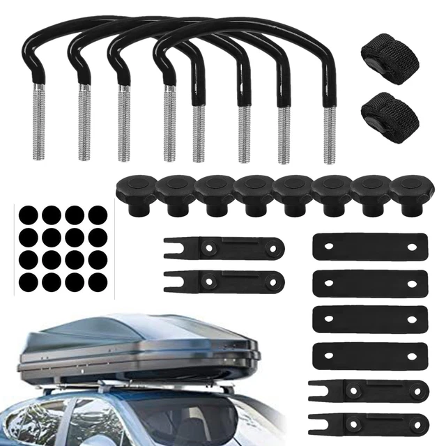 4X UNIVERSAL ROOF Box U-Bolt Clamps Cargo Carrier Roof Rack Bracket Van ...
