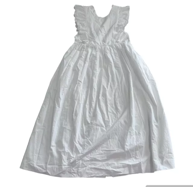 Bonpoint Ruffles Timeless White Dress Cotton Girl Classic Church Sz 10A Poplin
