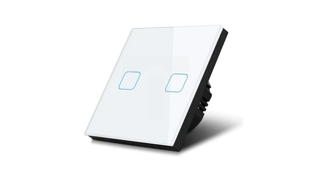 Interrupteur Tactile Verre PNI SH101 - Blanc, LED, 200W Max - Moderne