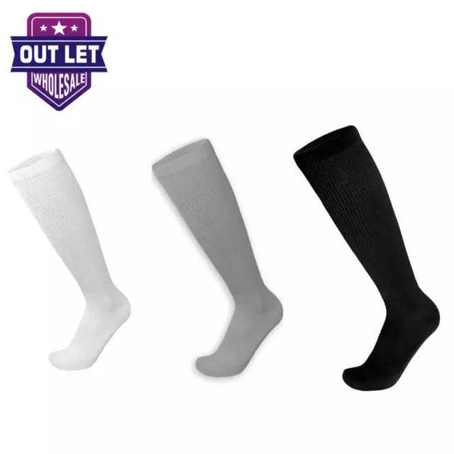 12 Pairs Mens Diabetic Over The Calf Socks Compression Knee High Cotton Socks