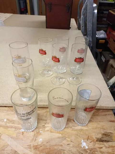 10 Verres A Biere Stella Artois Dont 5 Modèles Differents Voir Photos