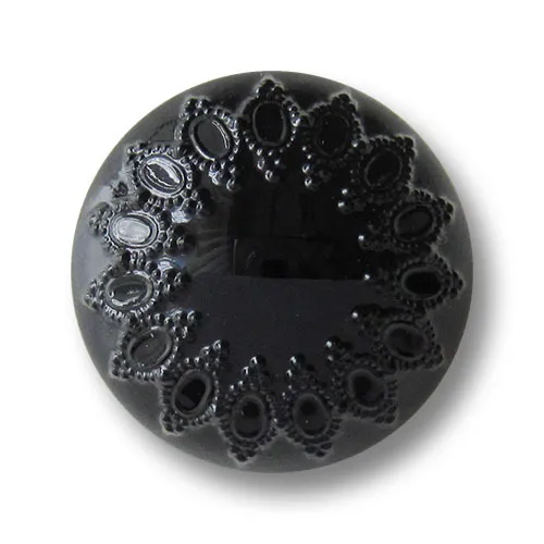 5 wunderschöne schwarze Kunststoff Ösen Knöpfe in Halb Kugel Form (5657sc)