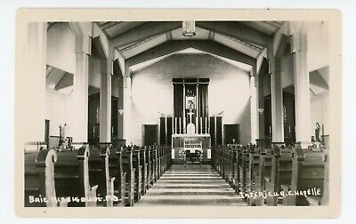 Intérieur de la Chapelle BAIE MISSISQUOI Quebec Canada Carte Photo 1940-50s RPPC