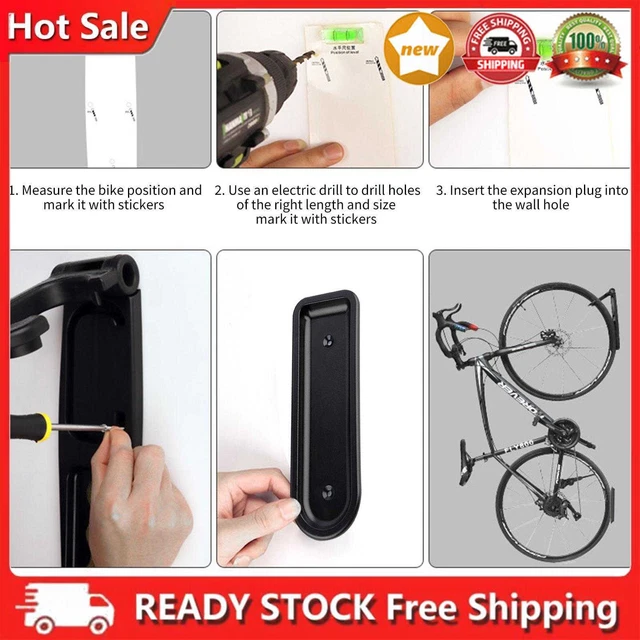 ¿Pared para bicicleta? Almacenamiento vertical F? Conductor en interior F? troquel
