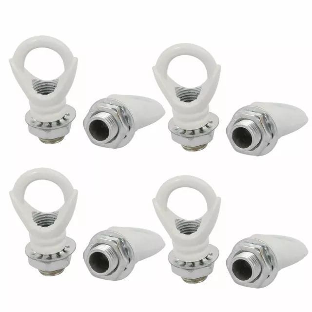 8pcs M10 Thread Chandelier Hook Lamp Hanger Loop Ring 13mm Inner Dia White