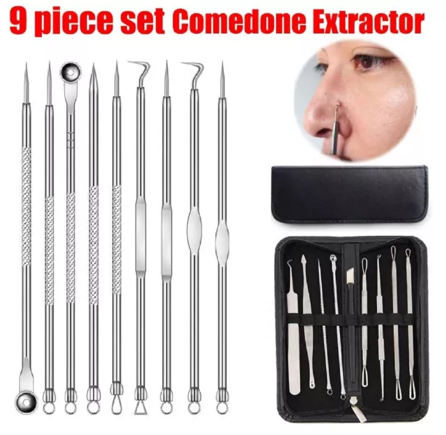 Blackhead Acne Clip Needle Tweezers Pimple Popper Extractor Blackhead Remover