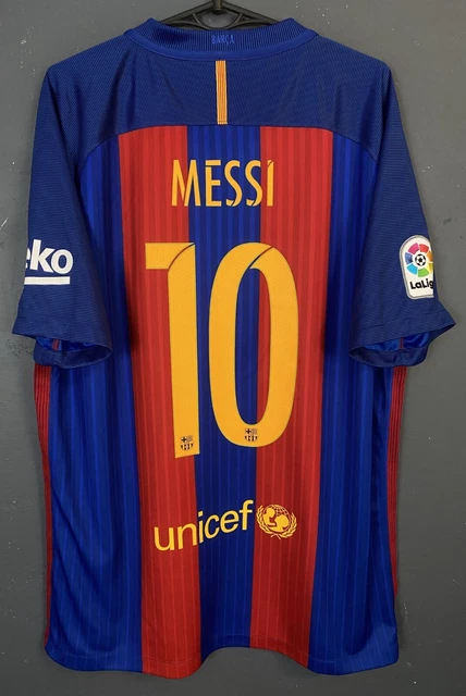 Men's Fc Barcelona 2016/2017 Messi Soccer Football Shirt Jersey Maillot Size L
