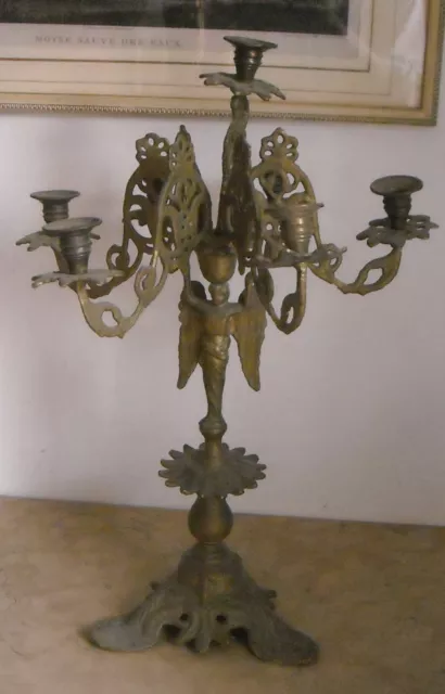 Arti Decorative-Inusuale Antica Lampada-Portacandele D'epoca-Da Collezione-Utile