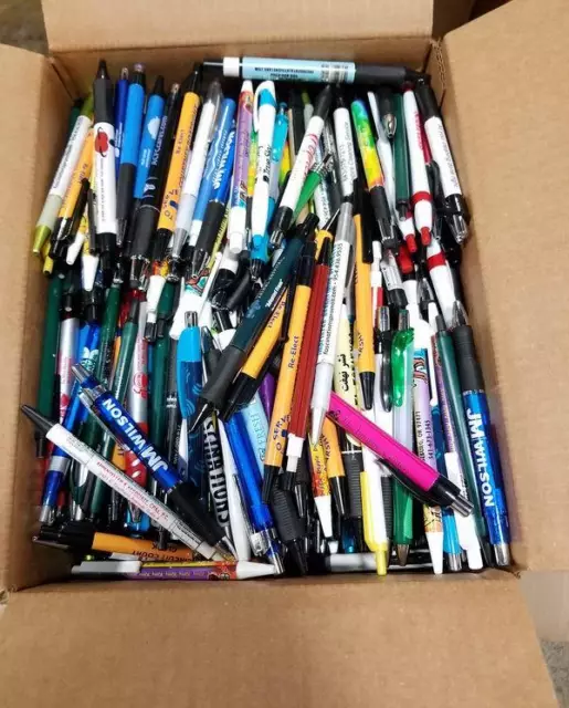 1000 Wholesale Lot Misprint Ink Pens, Ball Point, Plastic, Retractable