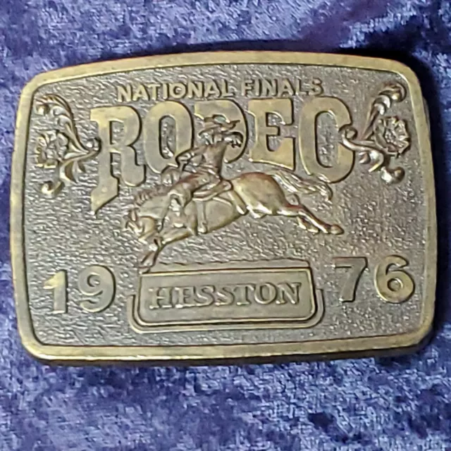 1976 Hesston Belt Buckle National Finals Rodeo Limited Edition Bicentennial Vtg