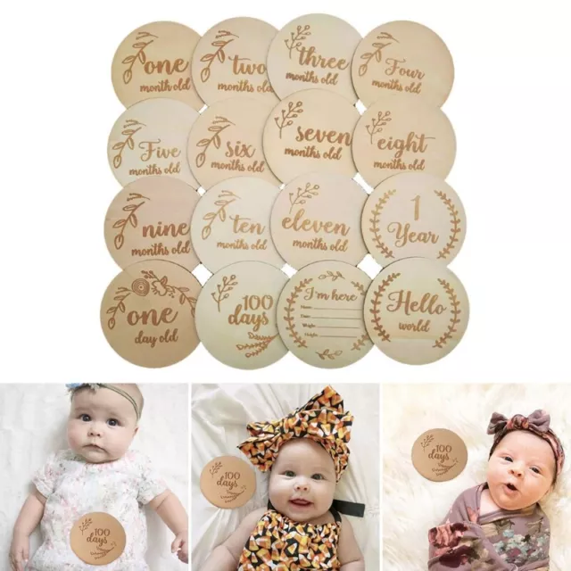 Monthly Cards Baby Printed Circle Disc Birth Commemorative Card