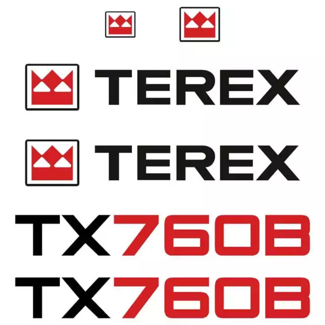 Terex 760 Decals Stickers Terex 760B Repro Decal Kit