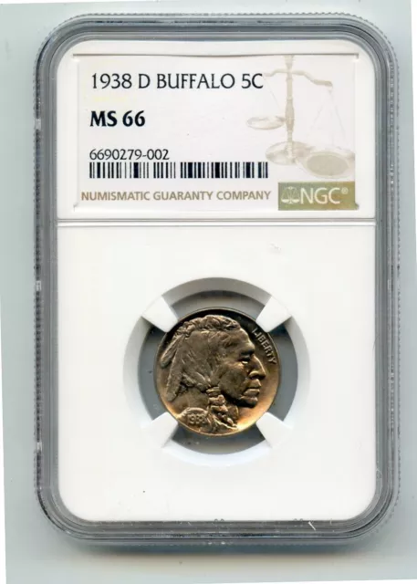 1938-D Buffalo Nickel (MS66) NGC High Grade!