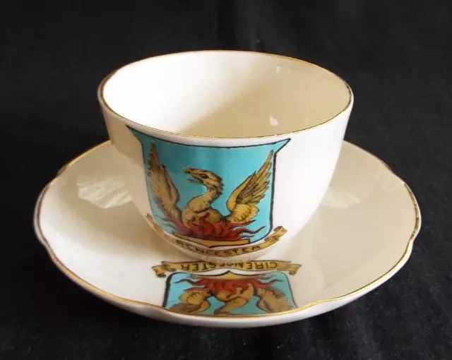 Vintage W.h. Goss Crested China Cup & Saucer - Cirencester