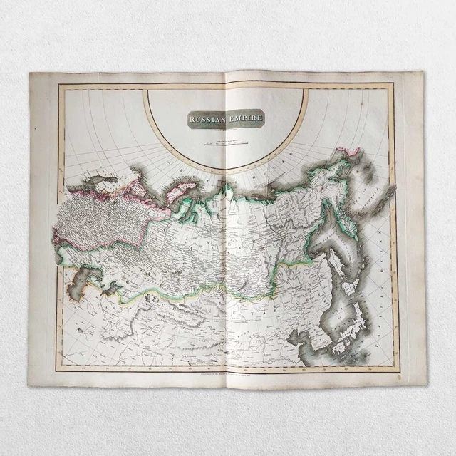Antique 19Th Century World Atlas Map John Thomson 1814 Russia Russian Empire