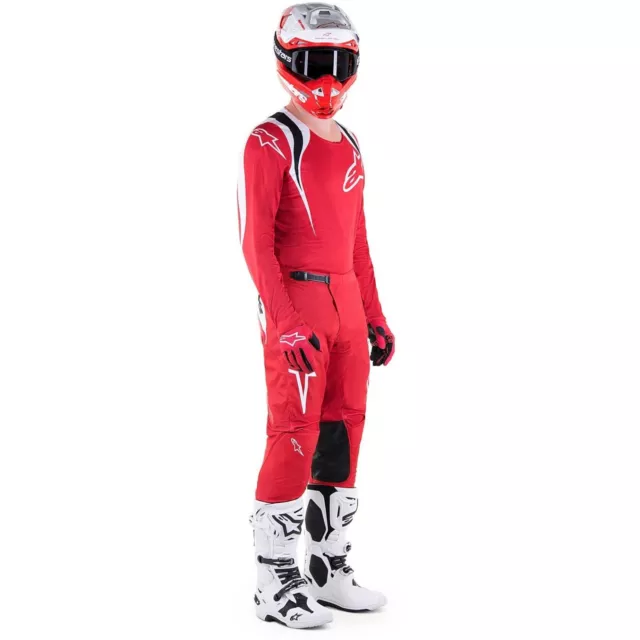 Completo Maglia Pantaloni Alpinestars Fluid Narin Rosso Mars Red Cross Enduro