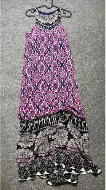 Express Womens Shift Dress Multicolor Lined Maxi Sleeveless Boho Mixed Print S