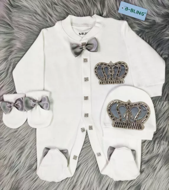 Set romper abito baptism bambino bambina con guanti berretto