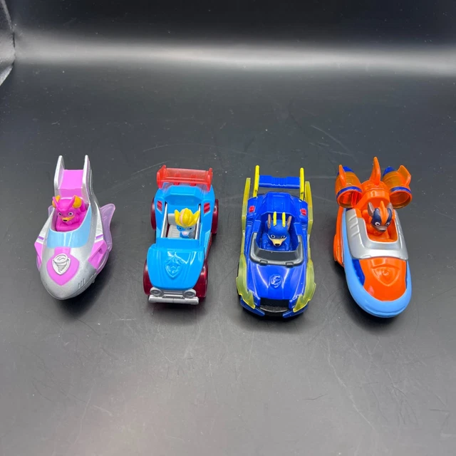 PAW PATROL MIGHTY Pups pups and vehicles Lot of 4 Skye Chase Zuma $39.