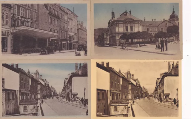 Lot de 4 cartes postales anciennes postcards PONTARLIER DOUBS restaurant