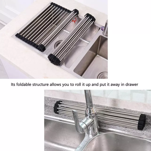 Over Sink Dish Drying Rack 21 inches x 16 inches, 304 Stainless Steel