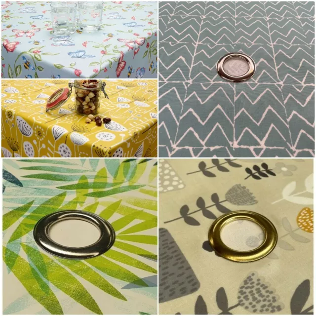 Wipe Clean Oilcloth Outdoor Garden Tablecloth with Parasol Hole 132cm x 100cm