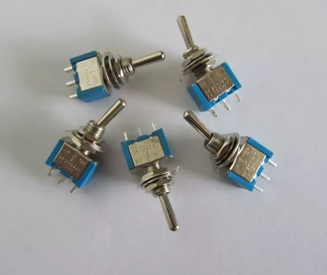 5x SPDT Guitar Mini Toggle Switch 3- Position ON-OFF-ON 3 PIN Car/Boat Switches