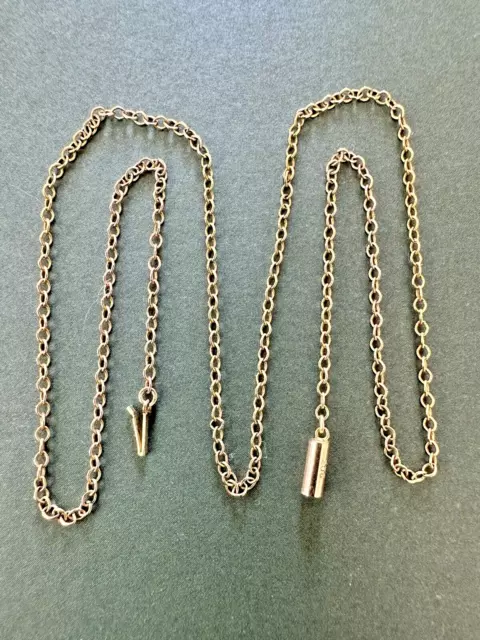Early 20th Century Edwardian Antique 9Ct ِYellow Gold Chain Necklace 1.7Gr, 17"