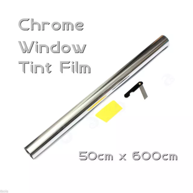 6M x 50cm Car Auto Van Chrome Silver Window Tint Film OneWay Mirror Tinting Foil