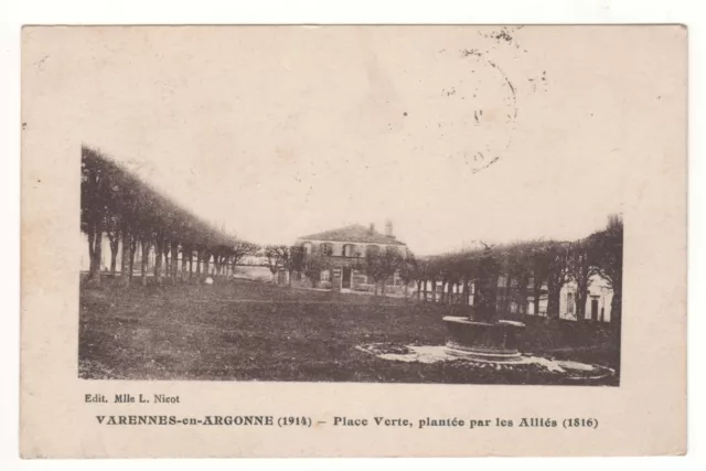CPA 55 - VARENNES-en-ARGONNE: GREEN PLACE PLANTED BY THE ALLIES (1816) (MEUSE)