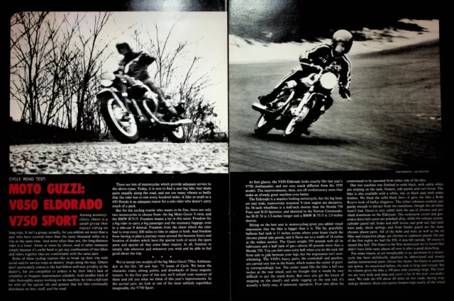 1972 Moto Guzzi 850 Eldorado & 750 Sport - 7-Page Vintage Motorcycle Article