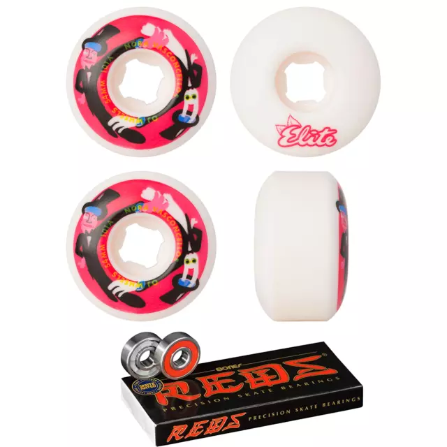 OJ Wheels Skateboard Wheels 54mm Nora EZ Edge 101A with Bones Reds Bearings