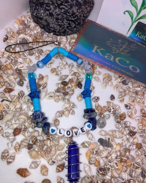 Sodalite Phone Strap 🪬☮️ Crystal Healing Gemstones Handmade 2023