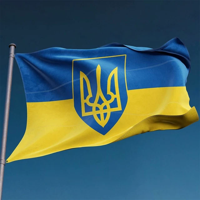 Trade Winds 3x5 FT USA Ukraine Trident Friendship Flag – 100D Woven Poly Nylon, Grommets