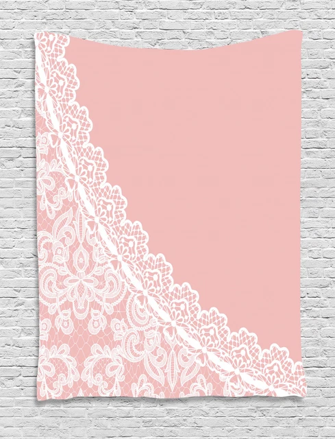 Ambesonne Pink and White Tapestry Wall Hanging Decor for Room 2 Sizes Available