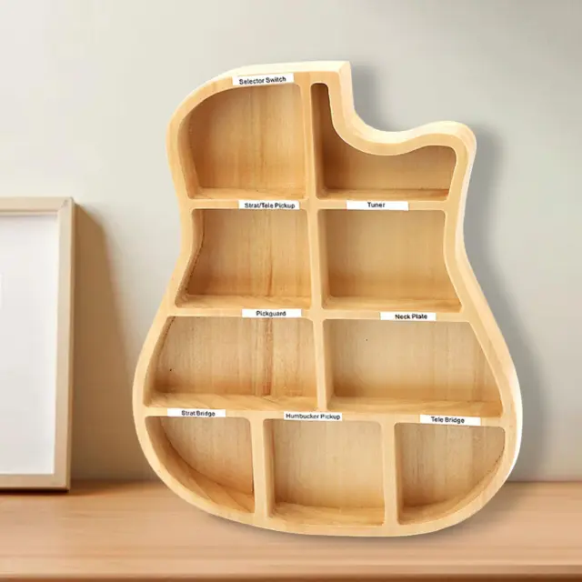 Étui pour plectres de guitare en bois, support polyvalent à 9 compartiments