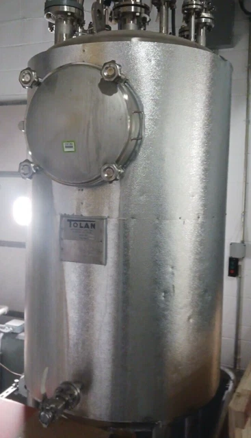 Tolan 250 Gallon Stainless Steel Tank 304 SS Jacketed TK-206 Ambient Atmosphere
