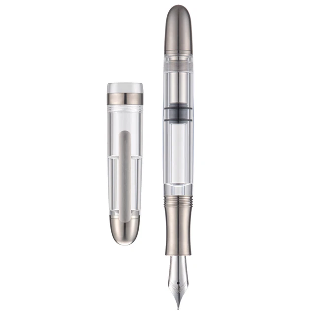New Asvine P36 Piston Fountain Pen Bock/Asvine Nib Titanium&Acrylic Writing Gi3g