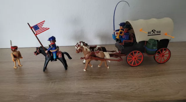 Playmobil ++ Western Planwagen Kutsche mit Nordstaatler Soldaten ++ TOP